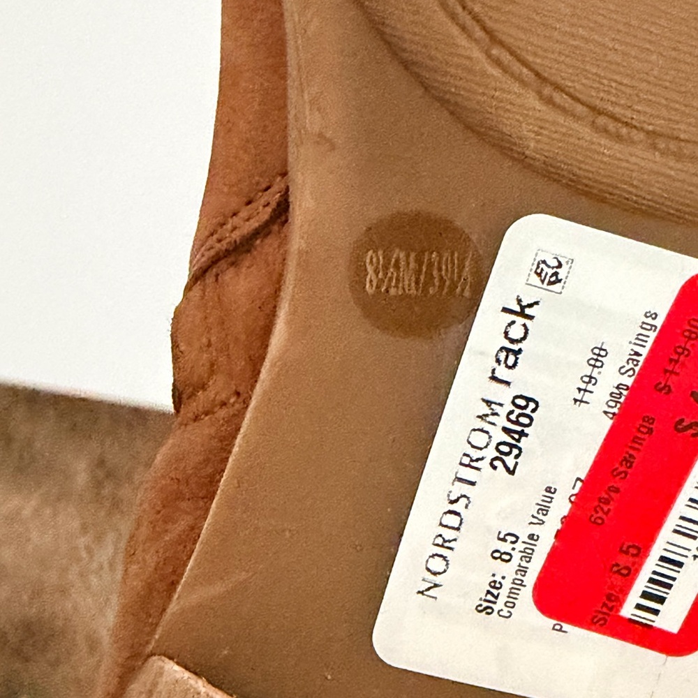 Lucky Brand Pogan Women's 8.5 Brown Leather Ankle Bootie Side Zip Booties - Picture 9 of 9